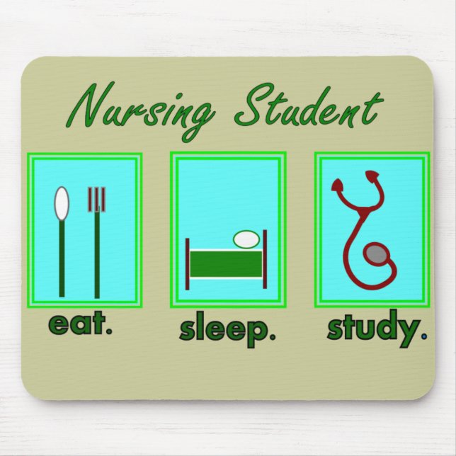Krankenpflegestudent essen Schlafstudie Mousepad (Vorne)
