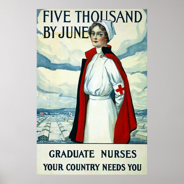 Krankenpflegestudium ~ Vintages WW1-Poster Poster (Vorne)