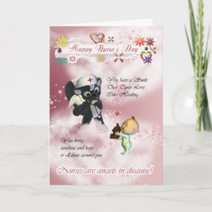 Krankenpflegetag niedlicher kleiner Säugling und n Karte