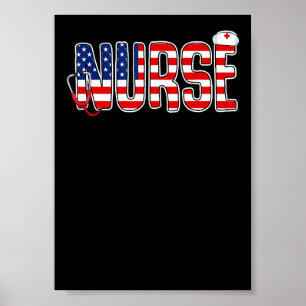 Krankenschwester 4. Juli Cool Stethoskop Patriotis Poster