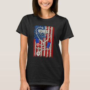 Krankenschwester 4. Juli Feuerwerk Amerikanische F T-Shirt