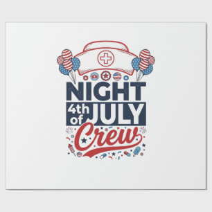 Krankenschwester 4. Juli Nachtbesatzung Patriotisc Geschenkpapier