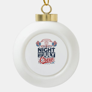 Krankenschwester 4. Juli Nachtbesatzung Patriotisc Keramik Kugel-Ornament