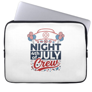Krankenschwester 4. Juli Nachtbesatzung Patriotisc Laptopschutzhülle