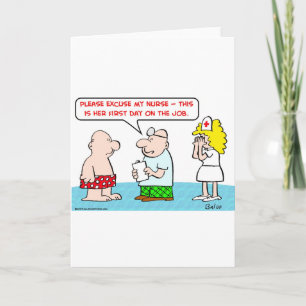 Krankenschwester am ersten Arbeitstag Karte