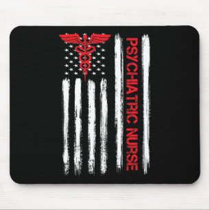 Krankenschwester, amerikanische Fahne, Psychische Mousepad