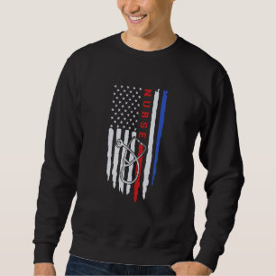 Krankenschwester Amerikanische Flagge 4. Juli Herz Sweatshirt
