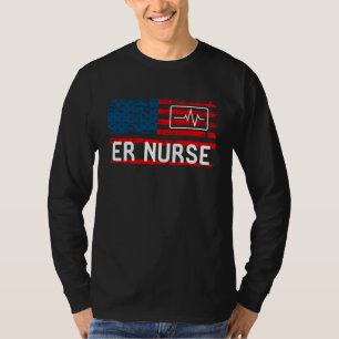 Krankenschwester amerikanische Flagge Krankenhaus T-Shirt