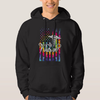 Krankenschwester Amerikanische Flagge US Patriotis Hoodie