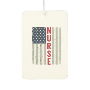 Krankenschwester Amerikanische Flagge Vintage Grav Autolufterfrischer