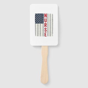 Krankenschwester Amerikanische Flagge Vintage Grav Fächer