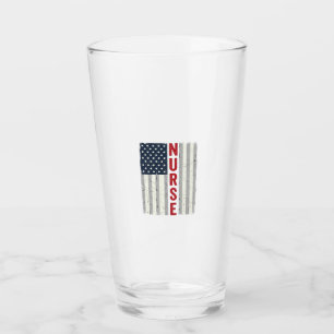 Krankenschwester Amerikanische Flagge Vintage Grav Glas