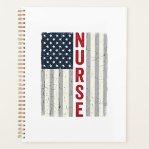 Krankenschwester Amerikanische Flagge Vintage Grav Planer