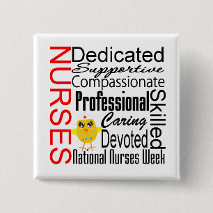 Krankenschwester-Anerkennungs-Collage:  Button