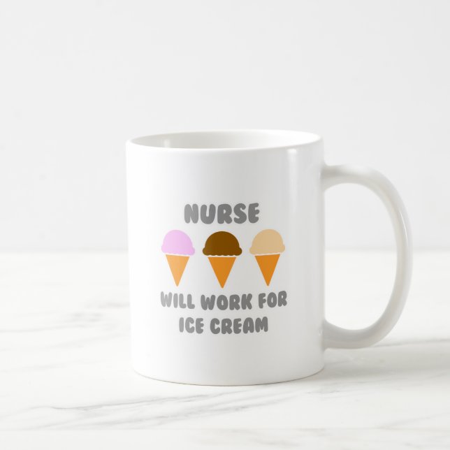 Krankenschwester ... arbeitet für Eiscreme Tasse (Rechts)