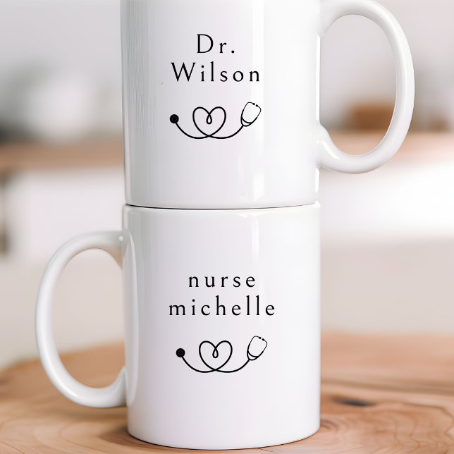 Krankenschwester Arzt | Benutzerdefinierte minimal Kaffeetasse (nurse life coffee mug gift, doctor life mug gift, hospital worker mug gift, medical professional mug)