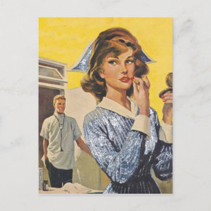 Krankenschwester auf der Pirsch Postkarte