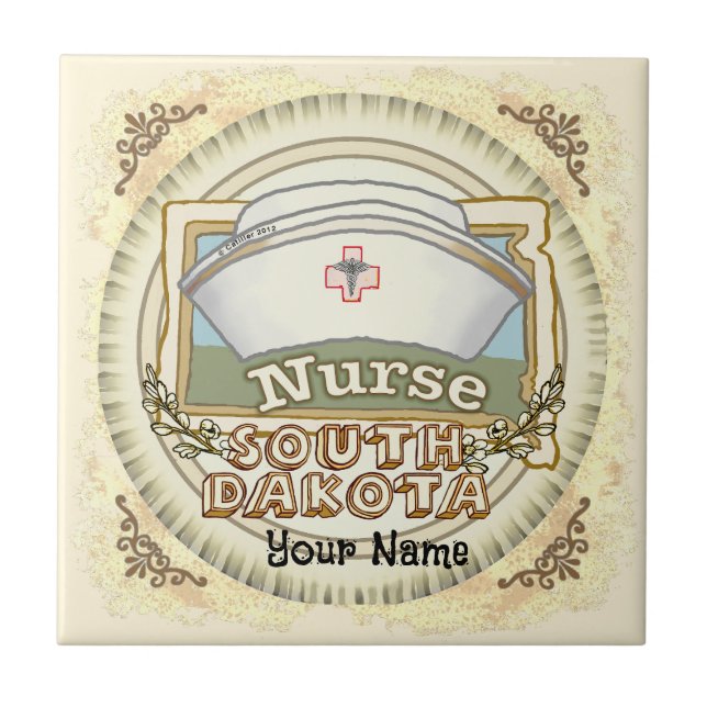 Krankenschwester aus South Dakota Fliese (Vorderseite)