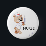Krankenschwester-Bär Button<br><div class="desc">Geschenke, zum von Anerkennung zu zeigen den Krankenschwestern. Einzelteile für pflegenstolz und Staatsangehörig-Krankenschwester-Tag feiern. Wenn Sie eine Krankenschwester sind oder Liebe für eine haben, sind diese einige große Weisen, sie zu zeigen! Krankenschwestertag ist am 6. Mai 2011, vergisst nicht, heute zu feiern und täglich! Entwerfen Sie mit dem entzückenden Krankenschwesterbären,...</div>