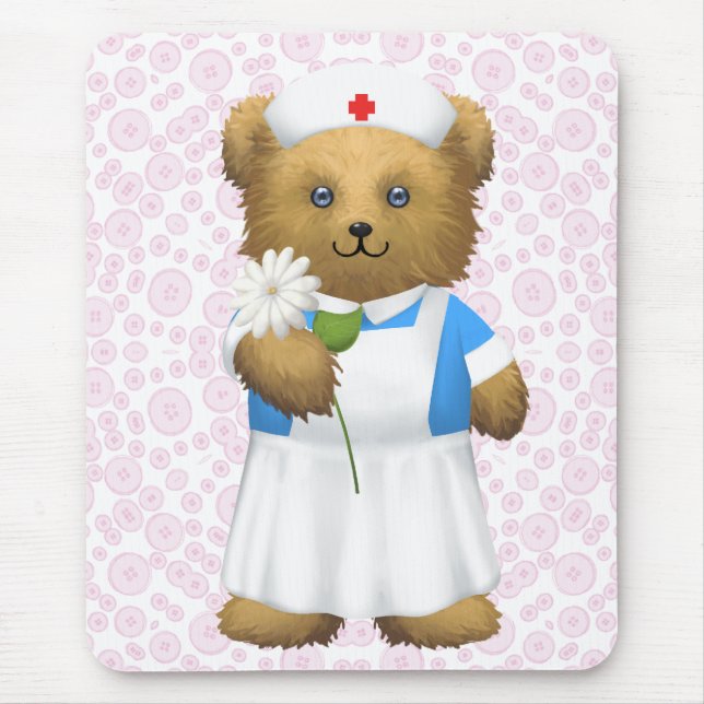 Krankenschwester-Bär - Teddybär Mousepad (Vorne)