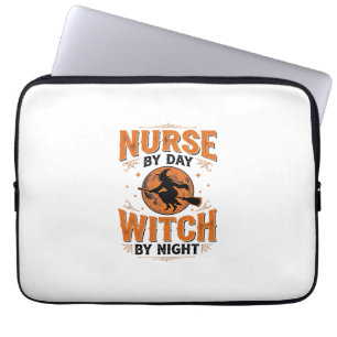 Krankenschwester bei Tag, Hexe bei Nacht Halloween Laptopschutzhülle