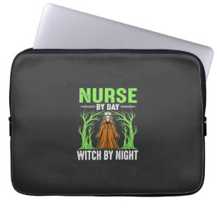 Krankenschwester bei Tag, Hexe bei Nacht Halloween Laptopschutzhülle