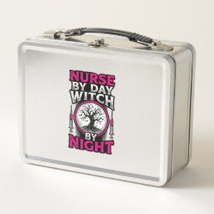 Krankenschwester bei Tag, Hexe bei Nacht Halloween Metall Brotdose