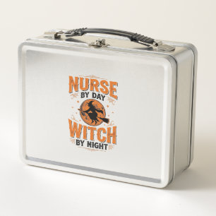 Krankenschwester bei Tag, Hexe bei Nacht Halloween Metall Brotdose