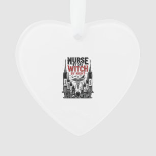 Krankenschwester bei Tag, Hexe bei Nacht Halloween Ornament