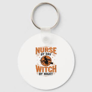 Krankenschwester bei Tag, Hexe bei Nacht Halloween Schlüsselanhänger