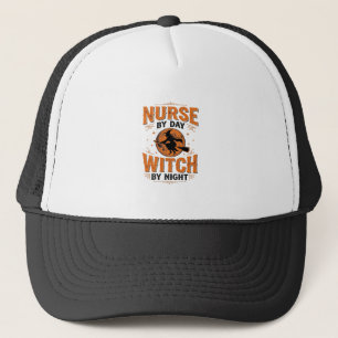Krankenschwester bei Tag, Hexe bei Nacht Halloween Truckerkappe