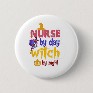 Krankenschwester bei Tag, Hexe bei Nacht Vintage H Button