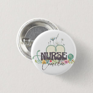 Krankenschwester Blumen Garten Ihr Name Button