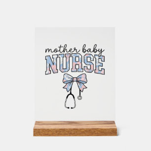Krankenschwester Blumen-Schleife-Shirt-Design für Acrylschild