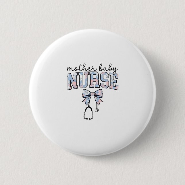 Krankenschwester Blumen-Schleife-Shirt-Design für  Button (Vorderseite)