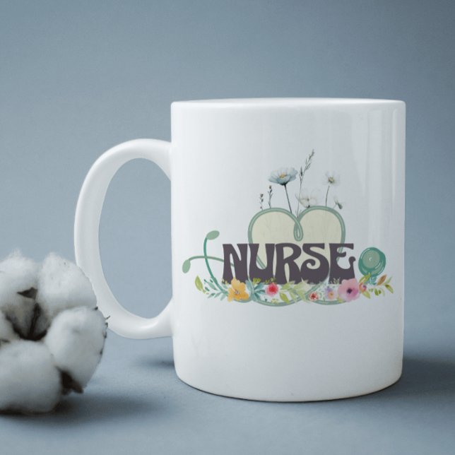 Krankenschwester Blumengarten Ihr Name Kaffeetasse (Von Creator hochgeladen)