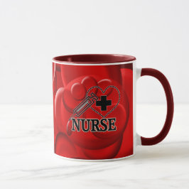 KRANKENSCHWESTER-BLUTZELLE-SPRITZE-HERZ-LOGO TASSE