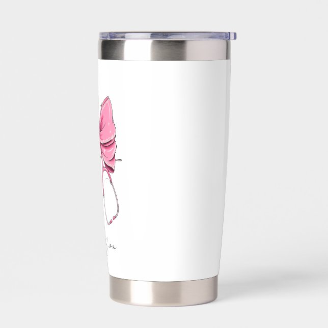 Krankenschwester Bow Stethoskop Tasse, Personalisi Thermobecher (Links)