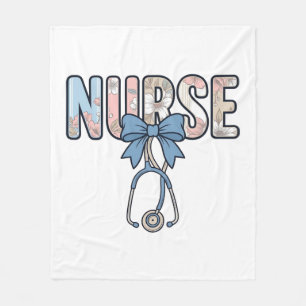 Krankenschwester-Bow-Stethoskop Vintage-Blumenmust Fleecedecke