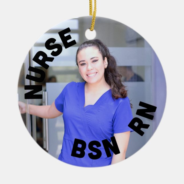 Krankenschwester bsn rn Foto Kreis Keramik Ornament (Vorne)