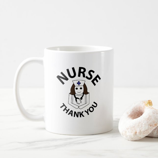 Krankenschwester danke Ihnen Krankenschwester Wert Kaffeetasse (Mit Donut)