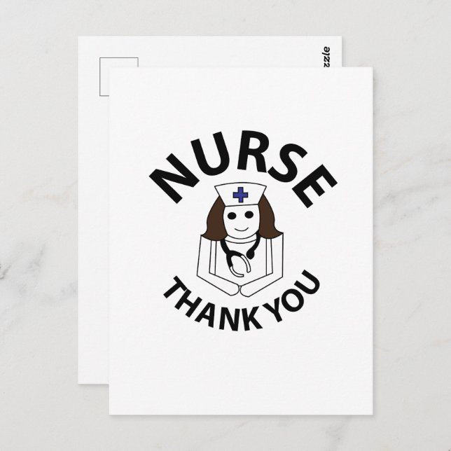 Krankenschwester danke Ihnen Nurse Postkarte (Vorne/Hinten)