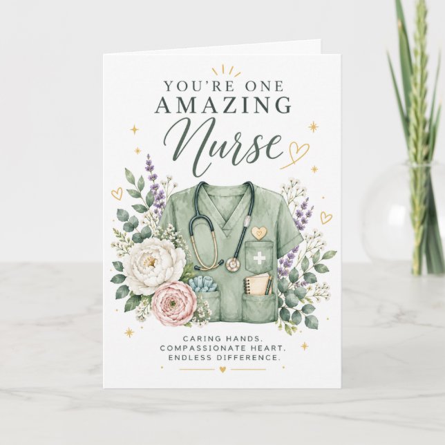 Krankenschwester-Dankeskarten | Dankeschön-Karte f Karte (Vorderseite)