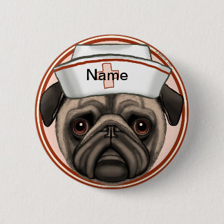 Krankenschwester des Mops Button