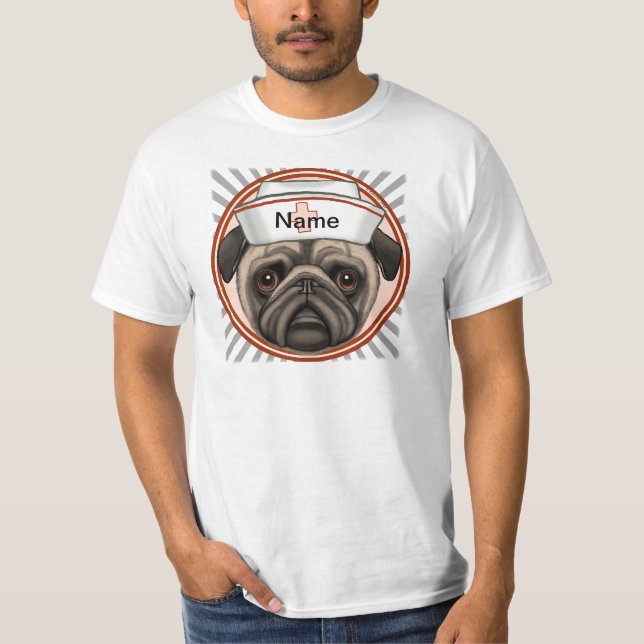 Krankenschwester des Mops T-Shirt (Vorderseite)