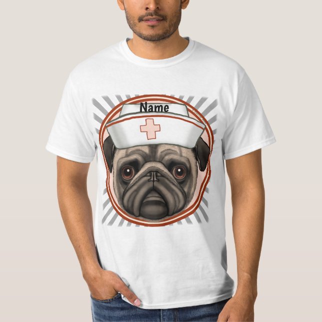 Krankenschwester des Mops T-Shirt (Vorderseite)