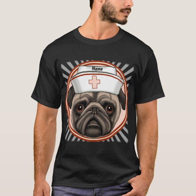 Krankenschwester des Mops T-Shirt (Vorderseite)