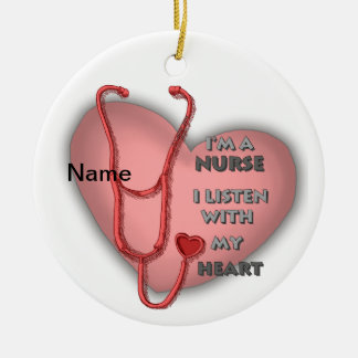 Krankenschwester des roten Herzens Keramik Ornament