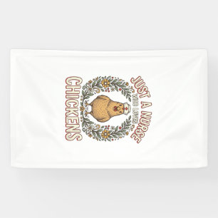 Krankenschwester, die Hühner liebt Vintage-Shirt-D Banner