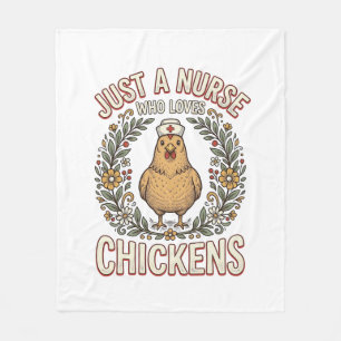 Krankenschwester, die Hühner liebt Vintage-Shirt-D Fleecedecke
